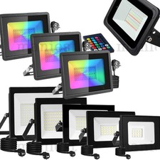 RGB LED Fluter 10-100W Außen Strahler Flutlicht Scheinwerfer Gartenlampe Dimmbar