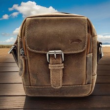 Ven Tomy kleine Umhängetasche Schultertasche aus Büffelleder im vintage Look