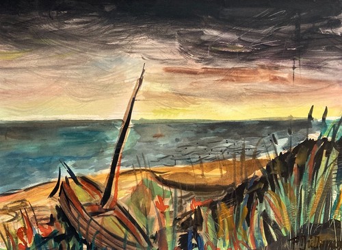 Aquarell boot strand ostsee - boot, am