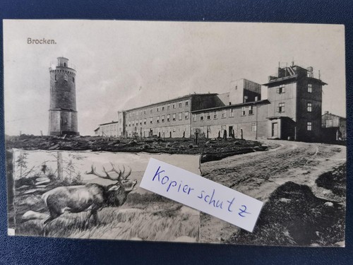Brocken hotel mit hirsch - ak,