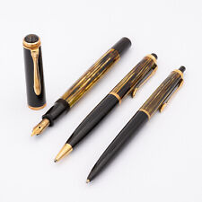 Pelikan Schildpatt Braun Set Füller M 400 14K F Kugelschreiber 400 Bleistift 400