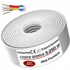 5-250m J-Y(ST) Y 2X2X0,8 Telefonkabel Klingel- Telefon- Fernmeldeleitung