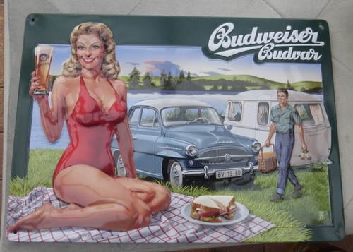 Retro blechschild budweiser - retro,
