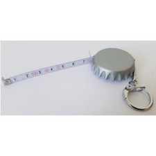 Maßband Rollmaßband Zentimeterband Automatik Schlüsselanhänger Kronkorken silber