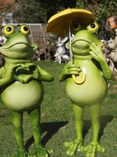 Frosch Deko Figur mit Schirm/