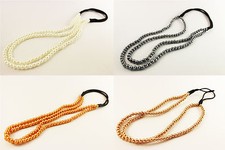 Haarband Stirnband Haarreif Haarkette Haargummi Haarschmuck PERLEN A101