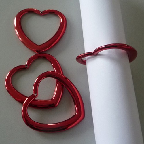 Serviettenringe herz rot - serviettenringe,