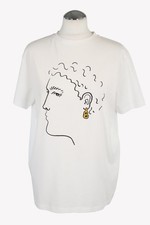 Alexa Chung Damen Oberteil Gr. 44 (L) Weiß Baumwolle Oberteil T-Shirt Top