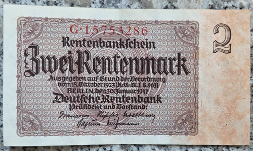 Deutsches reich rentenbanknote - reich,