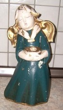 Engel Figur / Engel aus Ton / Grab / Garten / Terrasse / Balkon / Kerzenhalter