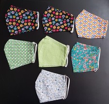 7 x Behelfsmaske Stoffmaske Mund-Nasen-Schutz ERWACHSENE Baumwolle Blümchen uvm