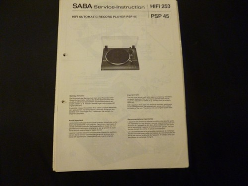 Original service manual - service, saba