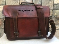 Herren Vintage Leder Messenger 14" 15,6" 17" Laptop Schultertasche Tasche Umh...