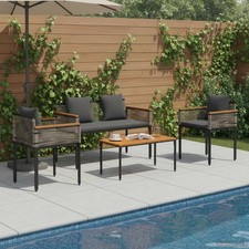 4tlg gartenmöbel set rattan - gartenmöbel,