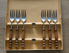6 Kuchengabeln mit Holzgriff aus Omas Schrank