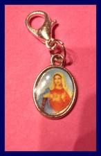 HERZ MARIA Heiligen Charms Anhänger Kettenanhänger Karabinerverschluß NEU  (a56)