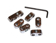 Chrom Zündkabelhalter Set