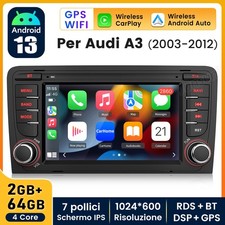Android 14 Für AUDI A3 S3 RS3 8P 8V 8PA Autoradio NAVI GPS CarPlay BT 4GB+64GB