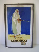 Antikes Werbe Schild SENOUSSI Zigaretten Dresden vor 1945