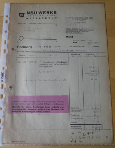 Original nsu werke neckarsulm - werke,