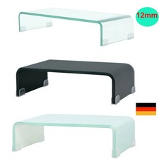 TV Glasaufsatz Schreibtisch Glas Aufsatz Monitorerhöhung Fernseh Podest LED TV