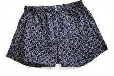 dunkelblaue Satin Boxershorts