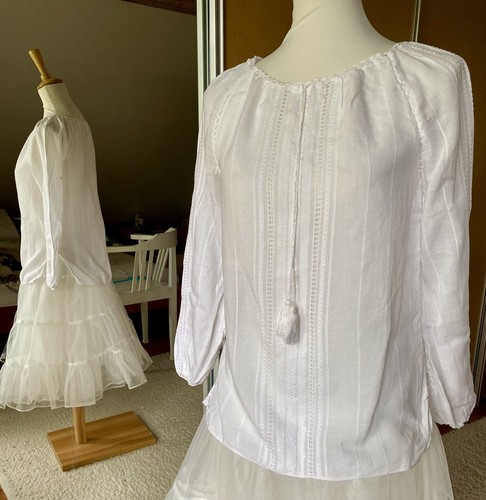 Folklore bluse ungarn weiss - bluse,