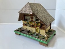 Spieluhr Schwarzwaldhaus, dreh. Mühlrad, Sperrholz, O Schwarzwald, o Heimat...