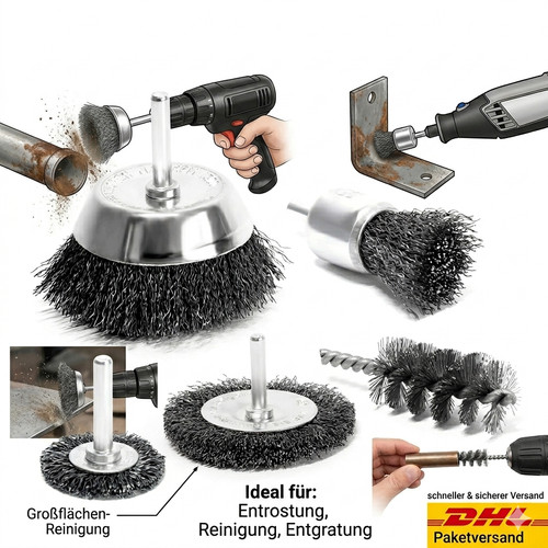 Drahtbürste set 5 teilig - s&r, 5-teilig
