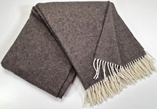 Merinowolldecke Wolldecke Merinowolle-Kaschmir Mix 140x200cm Braun-Weiß