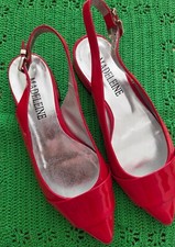 ?Madeleine Sling Backs Ballerina Slip on 36  rot Lack spitz NEU ungetragen