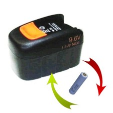 Akkureparatur Zellentausch für Fein Akku ABS 9,6 V  mit 2,0 Ah NiMh  2000 mAh