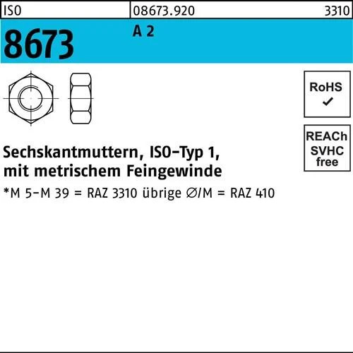Sechskantmutter iso 8673 - iso,