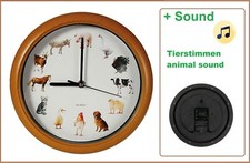 Bauernhof-Tierstimmen-Wanduhr-