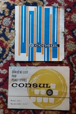 Original  Anleitung,Garantiekarte, Kaufbeleg CONSUL Schreibmaschine ČSSR 