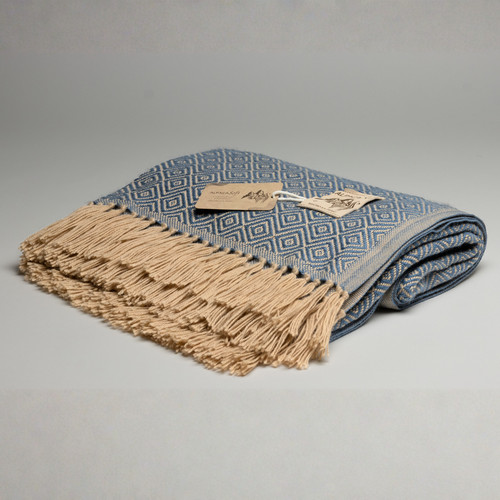 Alpaka wolldecke hellblau - alpaka,
