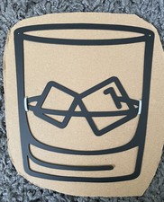 Metall Schild Bild Bar Deko Whiskey Glas mit Eiswürfen Party Deko