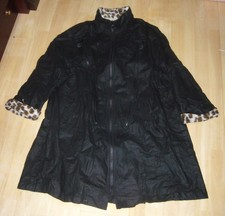 Damen Mantel Gr 40 42 L XL schwarz Leinen Baumwolle Übergangsjacke Vintage Retro