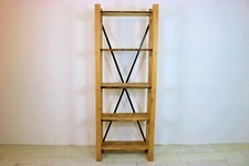 Regal Bücherregal Schrank Massiv Eiche Bretter mit Naturkante Industrie Design