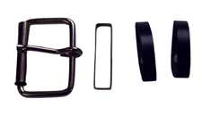 Designerer Rollschnalle 50 mm mit Stahlschlaufe + 2 Lederschlaufen in 6 Farben