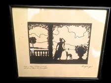 Jugendstil Scherenschnitt Dame