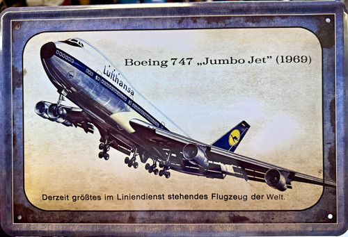 Blechschild boeing 747 - blechschild,