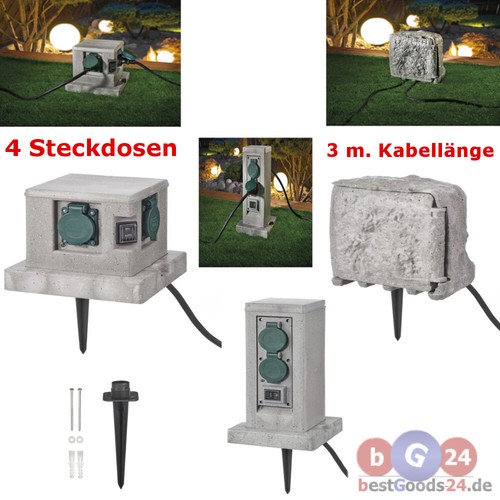 Gartensteckdose steinoptik - gartensteckdose,
