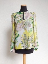 Gelb grüne Blumen Bluse von Zara, Gr. XS