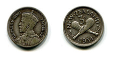 3 Pence Neuseeland 1934