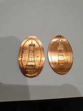 2 Motive  Elongated Coin Nordsee Butjadingen Leuchtturm Roter Sand  und Arngast 