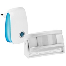 infactory Kabellose Funkklingel mit PIR-Bewegungsmelder und Steckdosen-Empfänger