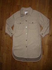 Woll-Mantel von s. Oliver, beige meliert mit Kragen und Knopfleiste, Gr. 38