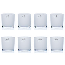 Glasübertopf 8 Stück, Cylindrical Heavy Pot Blumentopf aus Glas, Blumenvase Weiß