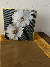 Bild auf Keilrahmen mit Blumenmotiv, Serviettentechnik